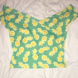 NWOT teal pineapple M odd the shoulder (OTS)